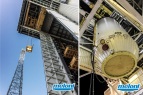 French Guyane • Kourou • Sojuz tower of launch • Overhead crane for the assembly of the SOJUZ's superior part